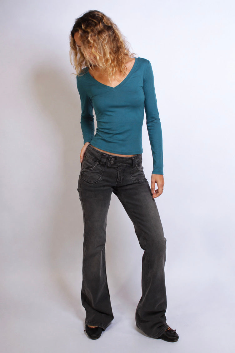 Double button flared jeans | Subdued Popular