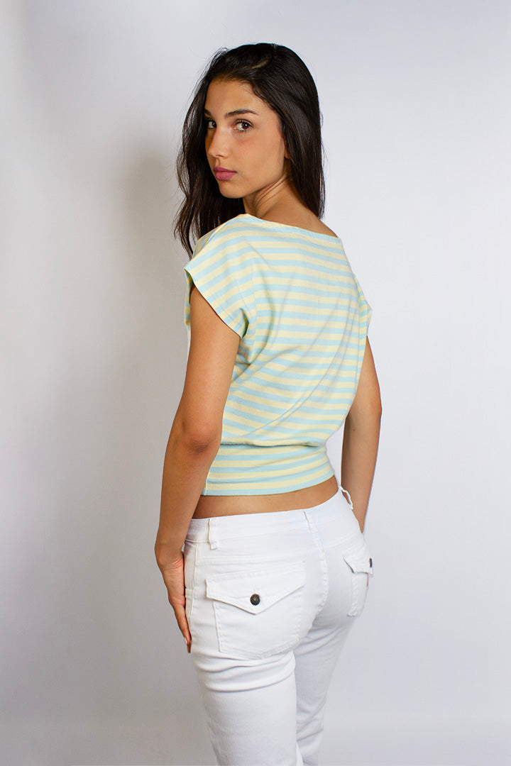 Boat-neck crop T-shirt | Subdued Sale