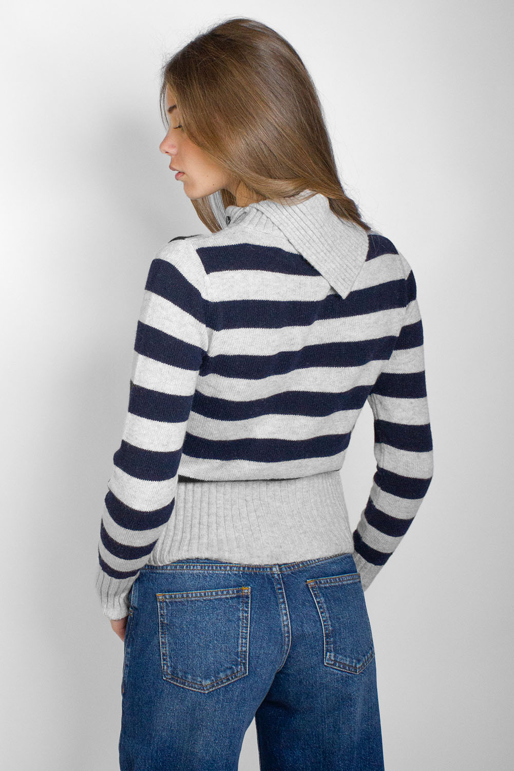 High neck sweater with buttons | Subdued Trending