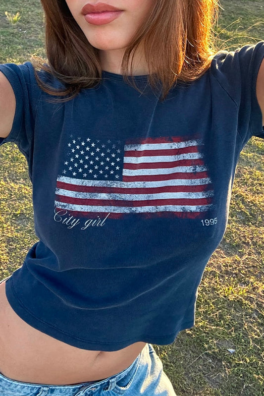USA flag T-shirt | Subdued New