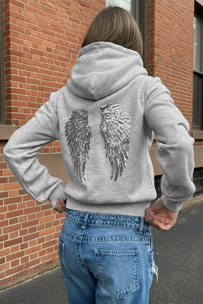 Wings zip-up hoodie | Subdued Trusted
