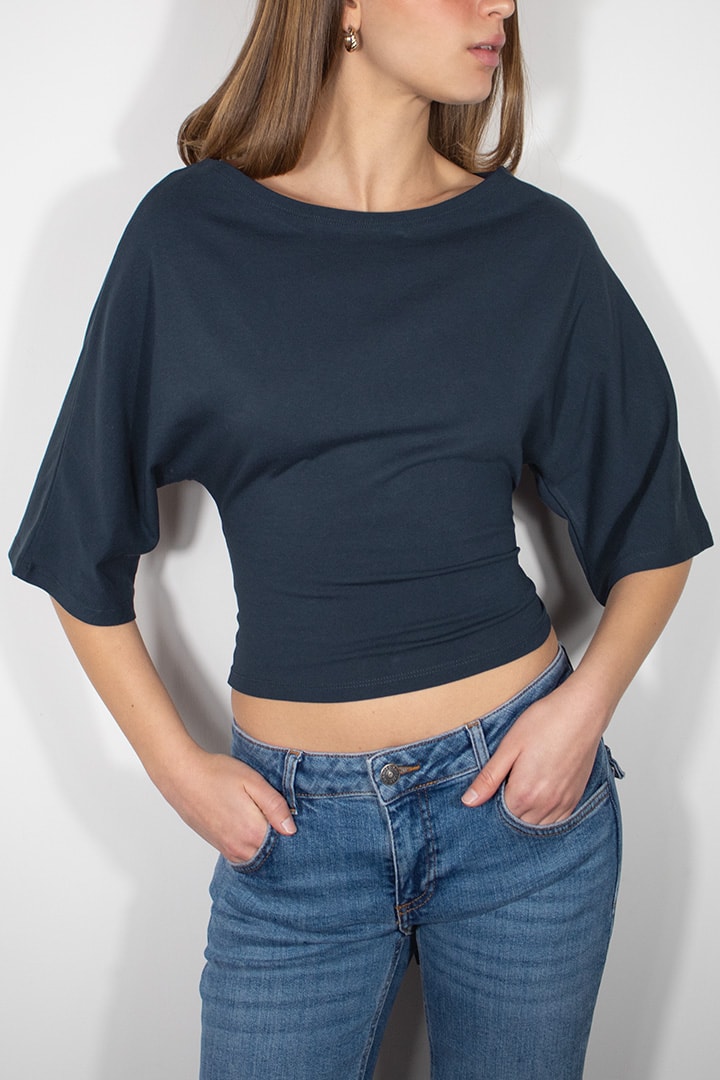 T-shirt with back lacing | Subdued Latest