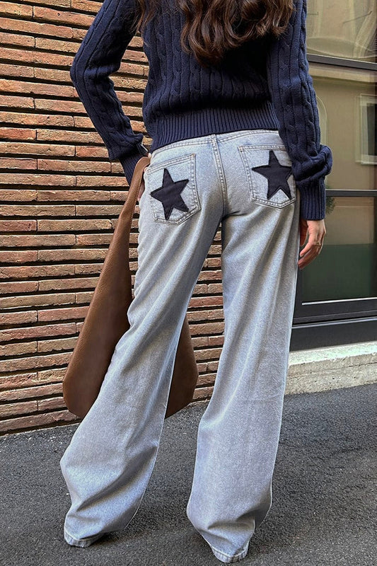 Low-rise star jeans | Subdued Discount