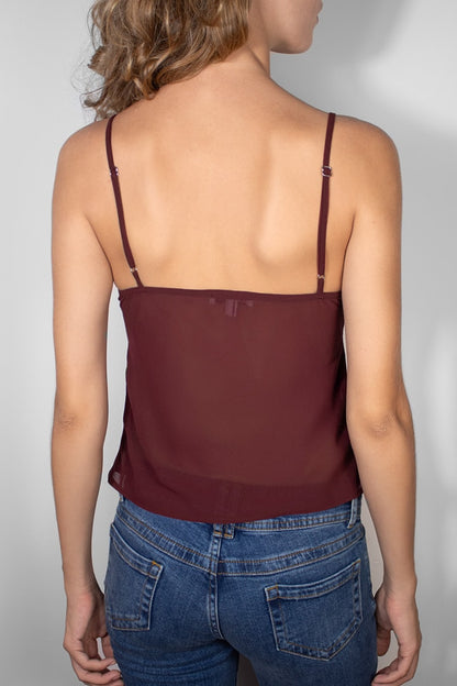 V-neck tank top with beads | Subdued Quality