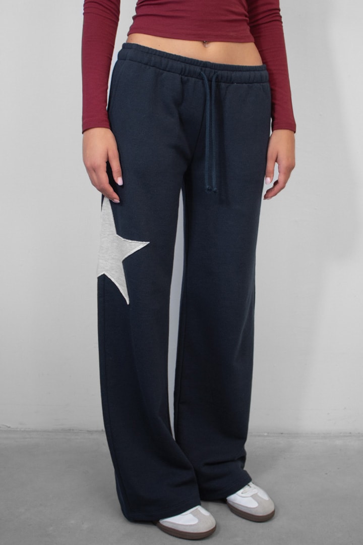 Wide-leg joggers with star | Subdued Featured
