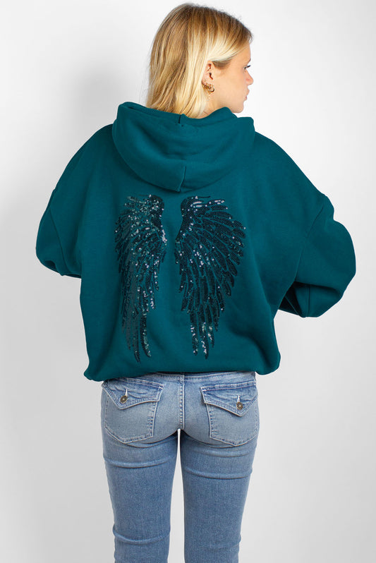 Wings sequin hoodie | Subdued Top Pick