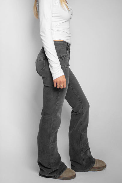 Double button flared jeans | Subdued Popular