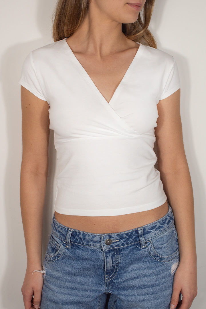 Cross-neck T-shirt | Subdued Featured
