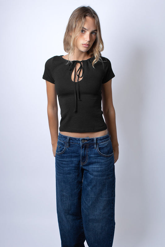 T-shirt with front lacing | Subdued Great Value