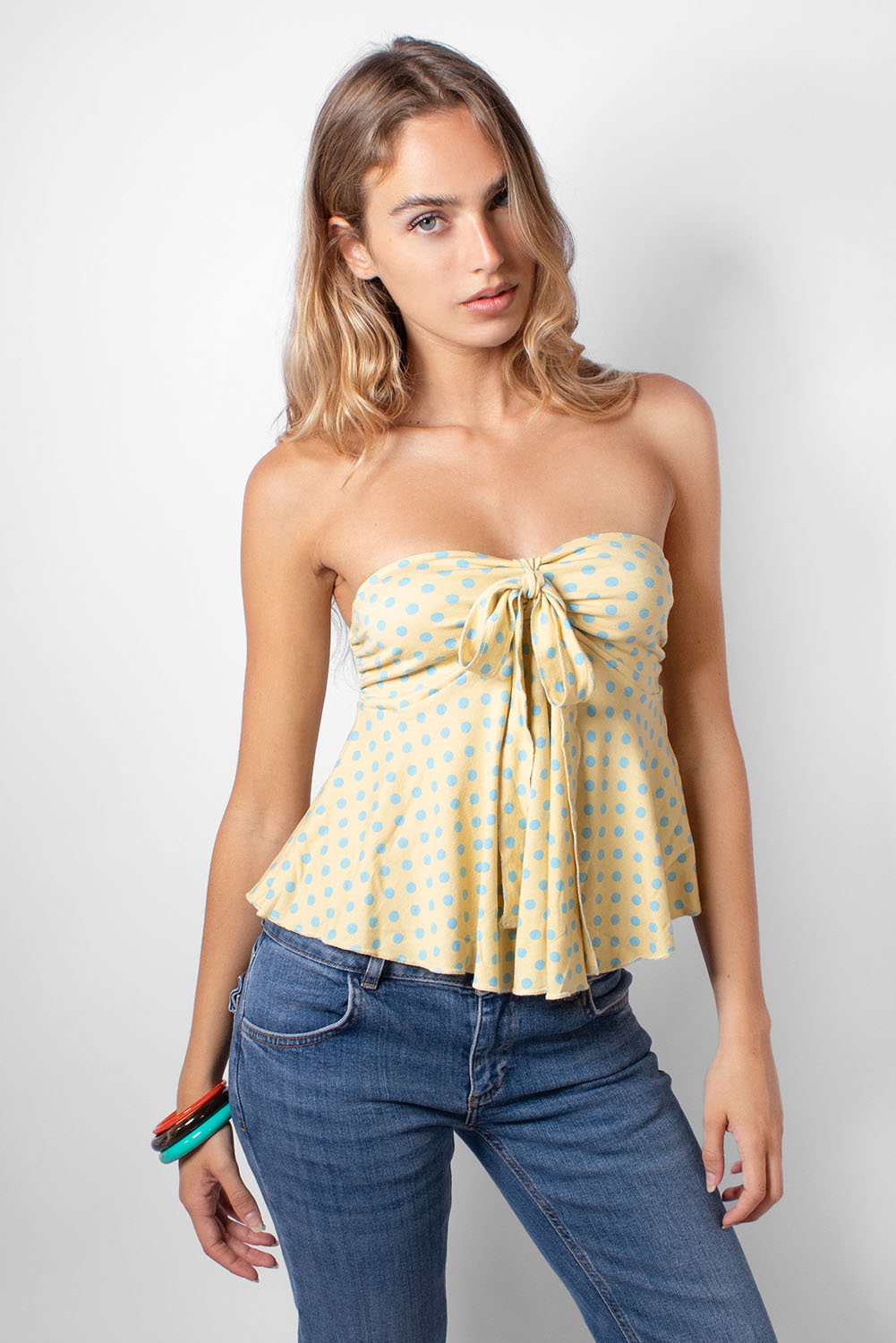 Bandeau top with a bow | Subdued Quality