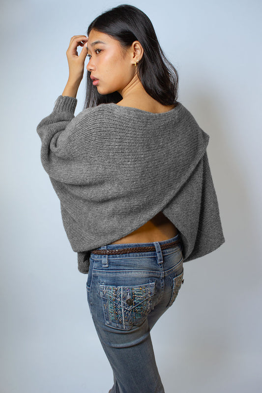 Cross-over sweater at the back | Subdued Hot Sale