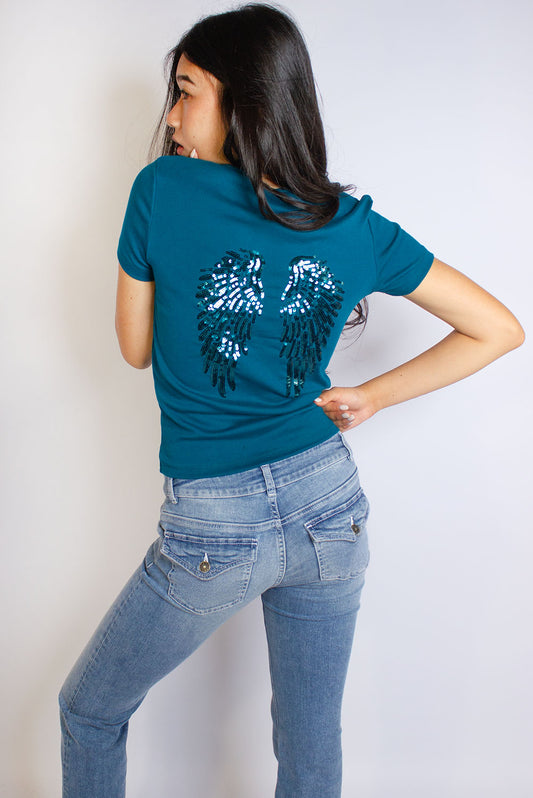 Sequin wings T-shirt | Subdued Hot Sale