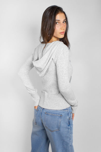 Hooded V-neck sweater | Subdued Trusted