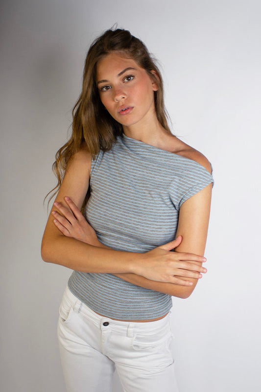 Asymmetrical neckline top | Subdued Hot Sale