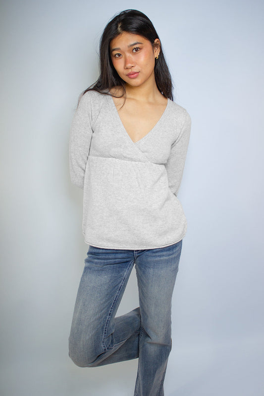 Wrap front v-neck sweater | Subdued Quality