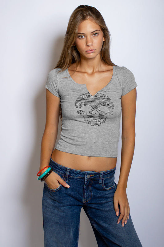 Skull Rhinestone T-Shirt | Subdued Best Price