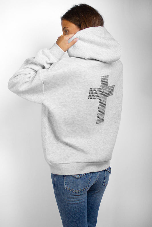 Hoodie with a cross and studs | Subdued Special Offer