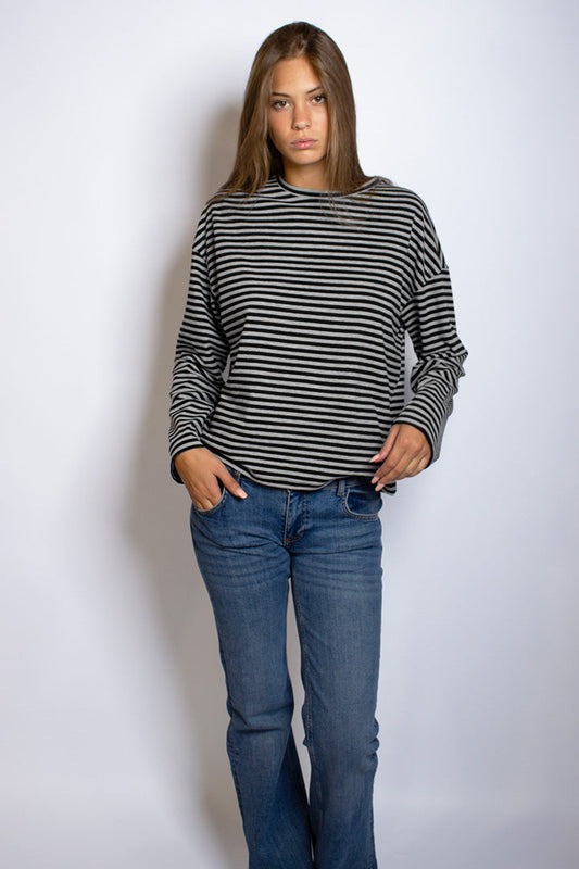 Striped crew-neck T-shirt | Subdued Great Value