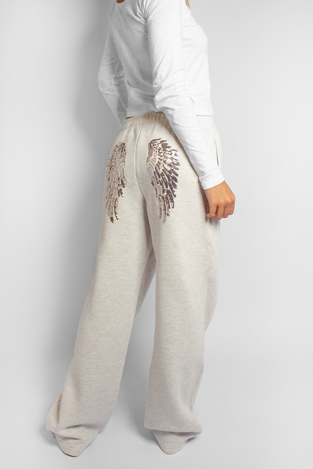 Wide-leg pants with sequined wings | Subdued Everyday